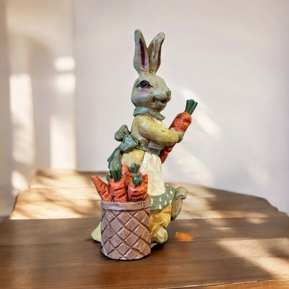 Vintage Mama Rabbit Resin Figurines Home Decor Hand Painted 6.5" Tall - Picture 1 of 9